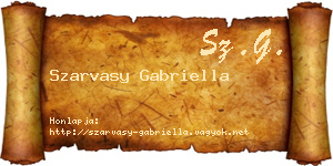 Szarvasy Gabriella névjegykártya